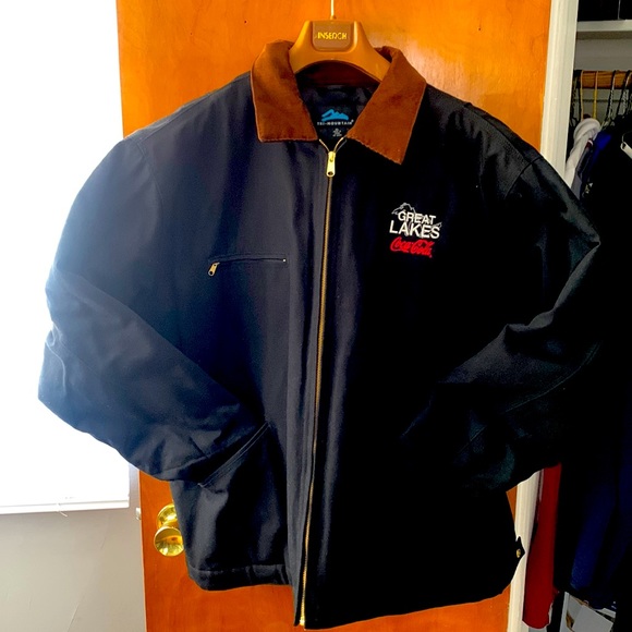 Coca Cola Other - Coca-Cola Black winter XL coat with corduroy collar